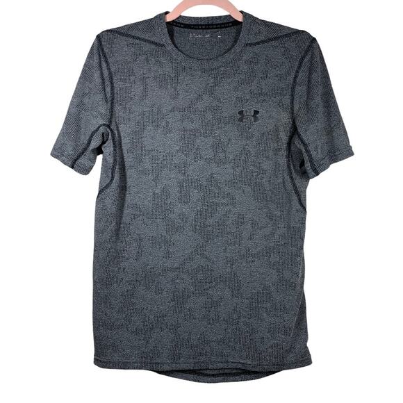 UNDER ARMOUR Gray Black Short Sleeve Athletic Top Small - Picture 1 of 8